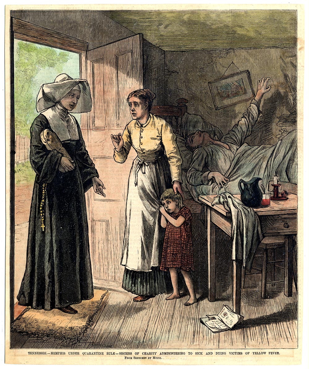 Catholic Sisters of Charity tended the sick during the yellow fever epidemic of the 1870s.